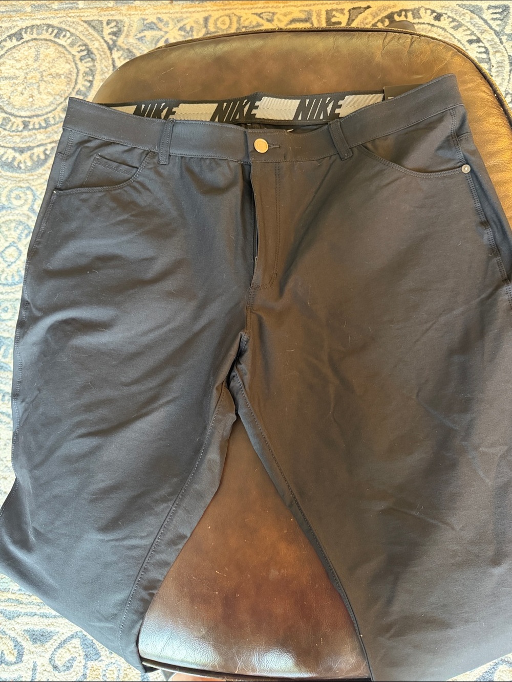 Nike Black Stretch Performance Golf Pants with Subtle Logo